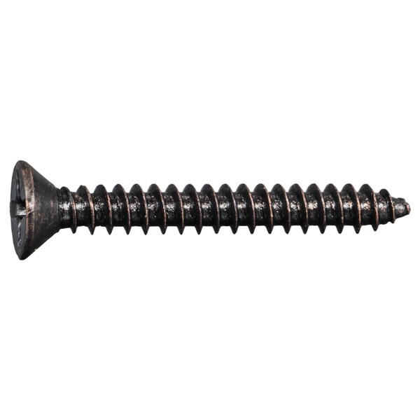Midwest Fastener Wood Screw, #7, 1-1/4 in, Bronze Steel Flat Head Phillips Drive, 25 PK 930987 - main